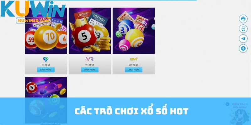Các trò chơi xổ số hot